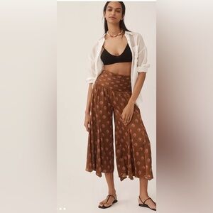 NWT Anthropologie Brown Patterned Women's Cropped Pants